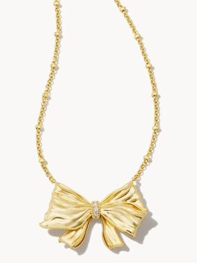 Love Shack Fancy X Kendra Scott Gold Bow Pendant Necklace